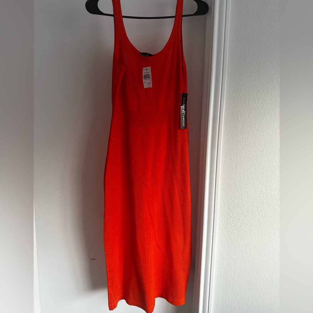 Almost Famous Vibrant Orange Midi Dress